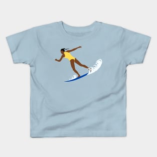 Surfing Brunette Kids T-Shirt